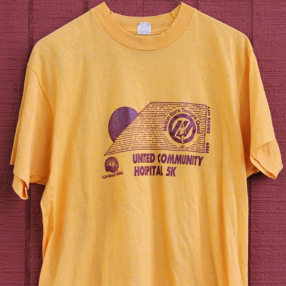 Vintage 1989 Screen Stars  Marathon 5k shirt XL
